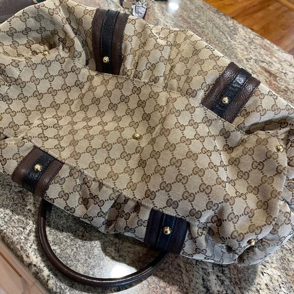 Beige/Ebony GG Canvas Interlocking G Large Tote - Picture 10 of 11